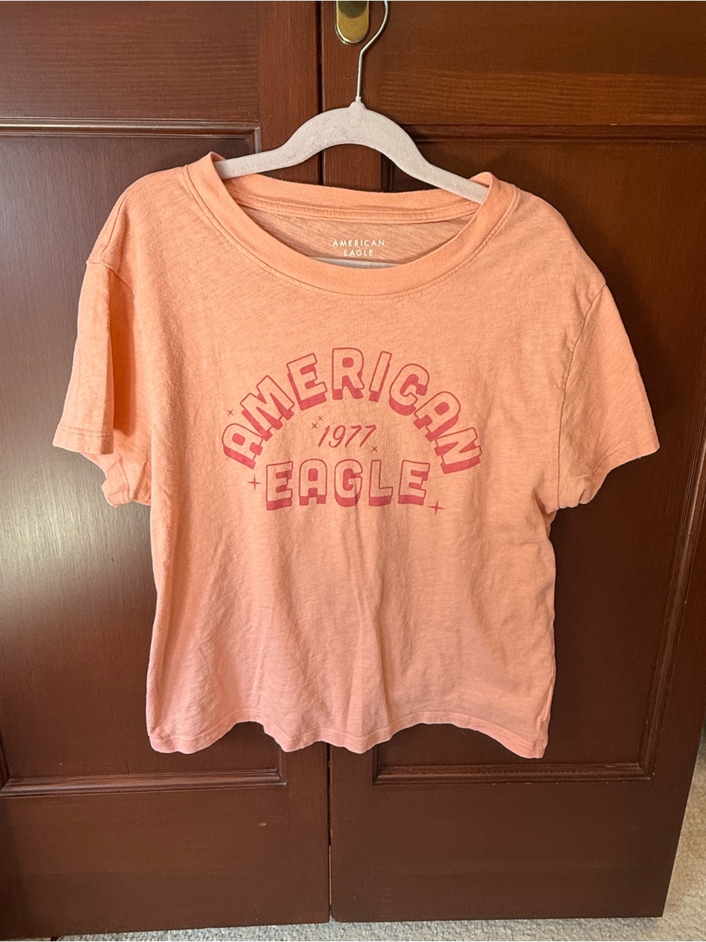 American Eagle Peach Crewneck Logo Tee